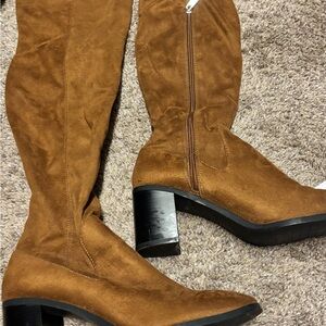 Zara Suede Knee-High Boots